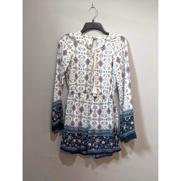 REWIND Tunic Mini Dress Long Sleeve Rope Detail - Picture 2 of 5